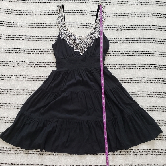 Ruby Rox Vintage Y2K Black Midi Dress with Flower Pattern - Small - Picture 4 of 6